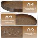 Wooden Serving Tray Round Wood Serving Tray Decorative Platter, 14.2 Inch Fit for Home Decor Kitchen Coffee Table Candle Holder, (Brown)