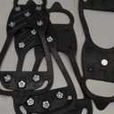 2 Pairs Ice Cleats for Shoes and Boots, Universal Non Slip Hiking Spikes, Micro Shoe Spikes for Snow and Ice, Durable Snow Crampons for Winter Hiking Climbing Ice Fishing, 8 Steel Studs Gripper Spike (L: Women (10-11.5) / Men (8.5-10))