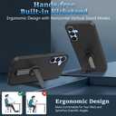 Case for Samsung Galaxy A26 5G 2024 Phone Case with Screen Protector, 360 Rotatable Folding Hidden Kickstand/Stand Silicone TPU Slim Fit Shcokproof Protective Cover Case for Samsung A26 5G - Black