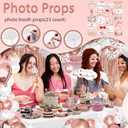 LFSTGN 274 Pcs Rose Gold Bridal Shower Decorations, Bachelorette Party Decorations Favors - "BRIDE TO BE" Banner, Veil, Balloon, Photo Props, Tableware with Rose Gold for 25 Guests