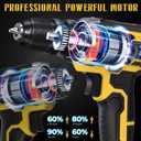 SIDSYS 21V Max Cordless Electric Drill Set, 3/8" Keyless Chuck Power Drill 17+1 Torque, 2 Variable Speed, Built-In LED, Versatile Hand Drills for Wood Drilling/Screw Removal