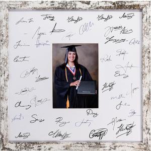 GarduationMall 14x14 Signature Picture Frame Holds 5x7 Photo with White Mat for Wedding Graduation | Wall or Tabletop Display