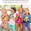 Munchkin Cool Cat Sippy Cup with Straw for Toddlers, Stainless Steel Straw Cup, 8 Ounce, Blue
