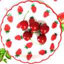 MaitianGuyou 80PCS Strawberry Party Tableware Set - 7 Inch Disposable Paper Plates and Napkins for Summer Fruit Birthday Supplies Baby Shower 1st Birthday Kids Party Decorations