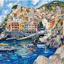 Adult Puzzles 1000 Pieces DIY Cinque Terre Wooden Puzzles Children and Elderly Puzzles Modern Home Decor Wall Art Unique Gift 75 cm x 50 cm(27.56 x 16.68 in)