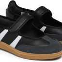 Sneakers for Women Comfortable Business Casual Tennis Shoes Lightweight Slip on Footwear Women's Fashion Retro Sneakers (9, Black)