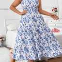 Shein Dress M Blue And White