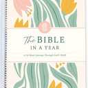 Bible In A Year 52-Week Study Fun Spiral Notebook Work Book Double Gloss Paper Material Weekly Devotional Journal