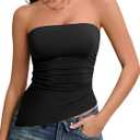 Avidlove Women's Strapless Tube Top Double Lined & Non-Slip Y2K Backless Bandeau Tops for Summer Going Out Tank Top (Black, Large)