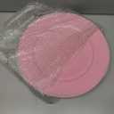 Gerrii 12 Pcs Metallic Bead Charger Plates 13 Inch Plastic Round Plates Bulk Wedding Beaded Chargers for Table Party Event Decoration(Pink,Beaded)