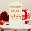 2 x Funny Valentines Day Card for Boyfriend Girlfriend, Hot Stuff Happy Valentines Day Card with Red Envelope and Sticker for Him Her (#057)