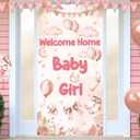 Welcome Home Baby Girl Banner Decorations Welcome Baby Girl Door Cover It's a Girl Welcome Baby Girl Door Banner Boho Rainbow Baby Shower Decorations for Girl Gender Reveal Baby Shower Party Supplies (Pink)