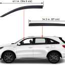Lightronic Extra Durable Outside-Mount Low-Profile Auto Vent Window Visors, Fits 2014-2020 Acura MDX, UV-Protection Rain Guards, Original Wind Deflectors, Dark Smoke, 4-Pcs