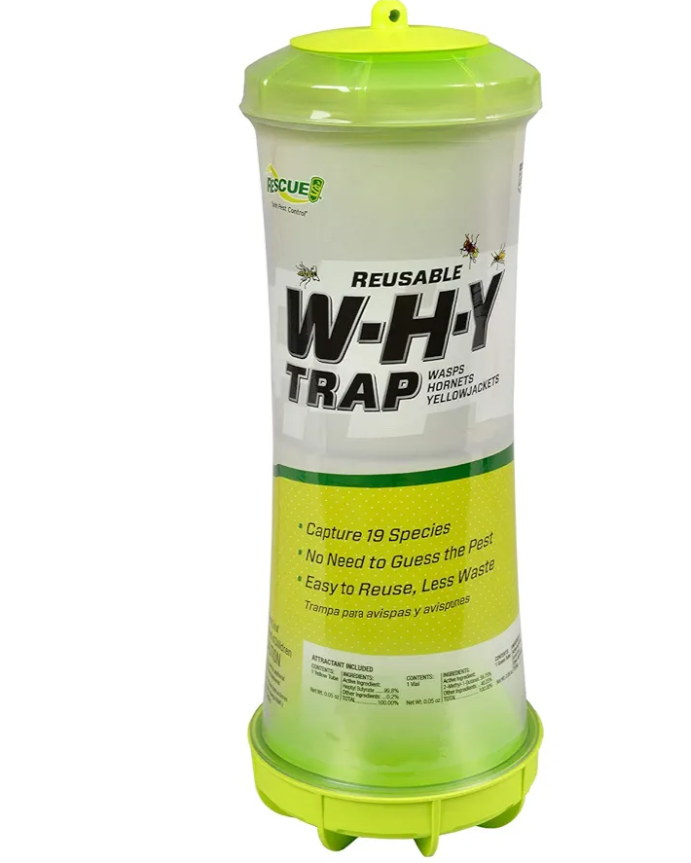 RESCUE! WHY Trap for Wasps, Hornets, & Yellowjackets – Hanging Outdoor Trap - 2 Traps