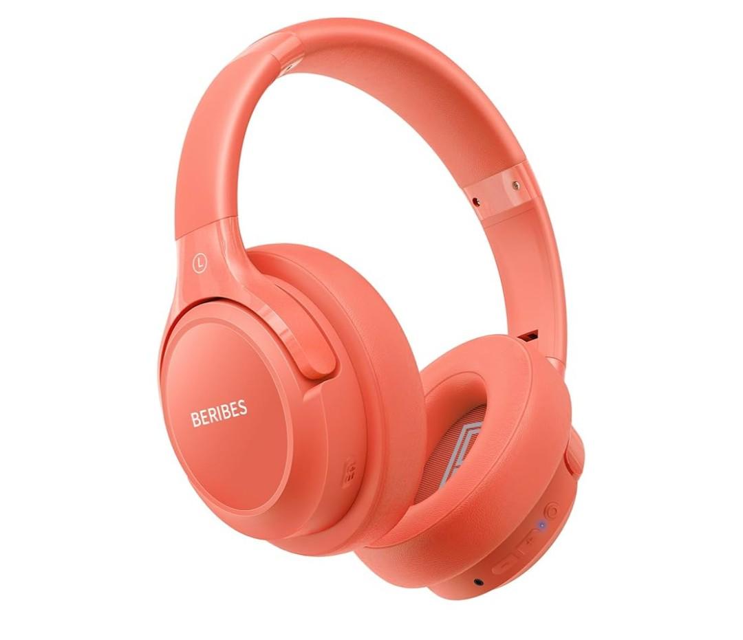 BERIBES Bluetooth Headphones Over Ear, 65H Playtime and 6 EQ Music Modes Wireless Headphones with Microphone, HiFi Stereo Foldable Lightweight Headset, Deep Bass for Home Office Cellphone PC Ect.