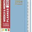 3 x 2026 Planner, Weekly and Monthly Calendar Planner, January 2026 - December 2026, Hardcover 2026 Calendar Book with Tabs For Women & Men, Inner Pocket, Spiral Bound, Perfect for Office Home School Supplies - A5 (6.3" x 8.5"), Blue
