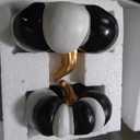 RattanView 2 Pack Halloween Resin Pumpkin Decor Set, Black and White