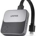 Unitek Wireless Hdmi Display Dongle Adapter - Screen Mirroring Receiver 2.4G/5G 4K TV Casting Device Screen Mirroring Adapter/Extender for Streaming Video to Monitor from Mac iOS Android Windows (Grey)