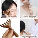 2 x OULIGET Natural Wooden Gua Sha Tool,Wooden Gua Sha Scraping Massage Tool,Long Handle Sandalwood Six Claw Antler Massager,1 Pieces