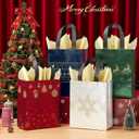 STYPOP 16 Pack 10" Christmas Gift Bags Medium Size with Tissue Paper, Reusable Non-Woven Christmas Tote Bags with Handles, Perfect for Holiday Gift Wrap/Party Favor Supplies, 10.2"  8.3"  4"