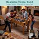 SereneLife 48in Competition Sized Foosball Table - Height Adjustable Arcade Soccer Set for Home, Game Room, Man Cave - Includes 2 Balls & 2 Fold-Out Cup Holders, Natural