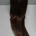 28Inch 80% Real Hair Mannequin Head - Cosmetology Mannequin Head with Hair for Makeup Braiding Makeup Curling Cuting, Make up Doll Head for Styling with Table Clamp hair Styling Set (Dark Brown)