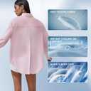 VVCsunshine Womens Button Down Shirts Solid Long Sleeve Blouses Breathable Casual Oxford Shirts Collared Tops (Large, Pink)