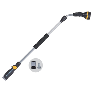 Melnor 65145AMZ Relax Grip 8-Pattern Pivoting-Head  Extension Wand, Black/Yellow