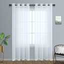 Mrs.Naturall White Sheer Curtains 96 Inches Long for Living Room Set of 2 Panels Lightweight Grommet Sheer Window Curtain Panels for Bedroom 52x96 Inch Length (52"W x 96"L (Pack of 2))