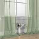 OVZME 2 Pieces Bedroom Curtains 96" Length for Farmhouse, Voile Drapes Light Airy Window Decor for Patio Door Living Room Bedroom Dining, Sage Green, Each W42 X L96 inches, 1 Pair