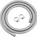 Swpeet 3Pcs 1" x 118" - 25mm x 300cm Stainless Steel Diesel Heater Exhaust Pipe with 18mm-29mm Hose Clamps Kit, Fuel Tank Air Heater Diesel Gas Vent Hose Exhaust Tubing for Car Vehicle - Pack of 2