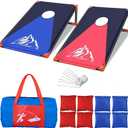 NZQXJXZ 3x2 ft Portable Cornhole Board Set Indoor Outdoor with 8 Bean Bags and Carrying Bag Cornhole Game for Kids Adult, Backyard, Lawn, Beach Camping Corn Hole Toss Game Set (Red and Blue)