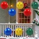 8 PCS Outdoor Christmas Decorations, 12 Inch Large Inflatable Christmas Ornaments Balls Outdoor for Front Door, Yard, Lawn, Porch, Garden or Window Decoration