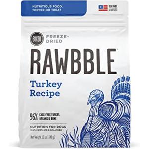 BIXBI Liberty Freeze-Dried Dog Food Topper & Treats, Turkey – 96% Meat & Organs, No Refrigeration – USA Made, 12 oz (EXP 03/03/26)