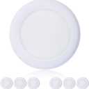 TOPELER 6Pack Dimmable LED Surface Mount Downlight, 15W 1000Lm Low Profile Ceiling Light Fixture, 5000K Daylight, Installs with Junction Box or Recessed Can, ETL-Listed