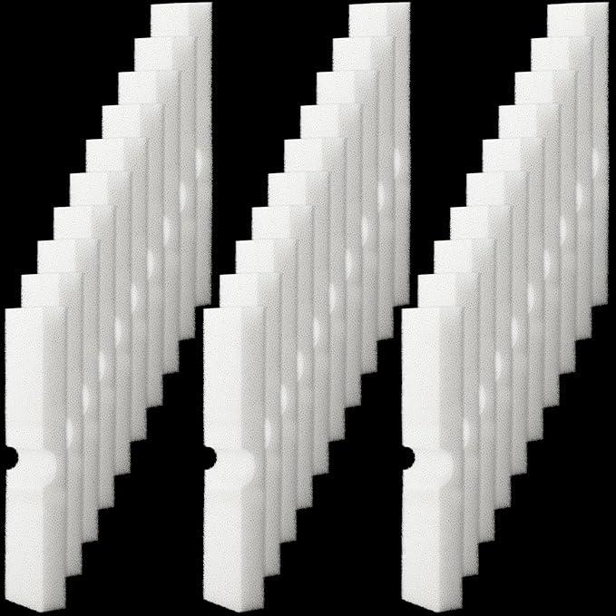 Ziliny 30 Pcs Aquarium Foam Filter Pads Compatible with Fluval Fx4, Fx5, Fx6 Cartridge Filters 30ppi Replacement White Pads