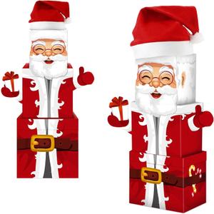 7 Pcs Christmas Eve Box Stackable Christmas Boxes Santa Claus Themed Nesting Boxes Paper Box for Home and Party