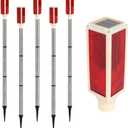 5 PCS Solar Driveway Markers Solar Powered Driveway Markers Driveway Lights Landscape Driveway Reflectors on Poles for Snow Road Outdoor Yard Parking Sidewalk