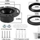 RV Toilet Seal and 3" Socket Floor Flange Kit for Dometic 300 310 320 RV Toilets, replacing socket flange 385345892, flush seal 385311658, and base seal 385311652, all-in-one combo kit - Black