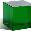 QFkris 2.2inch Crystal Glass Cube Prism Paperweight,Optic Prism Cube Figurine Collectibles for Office or Home Decor,Cool Science Gadgets,Birthday Gift (Green)