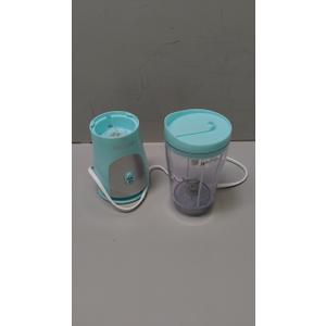 Mueller Personal Blender for Shakes and Smoothies with 15 Oz Travel Cup and Lid, Juices, Baby Food, Heavy-Duty Portable Blender & Food Processor, Turquoise
