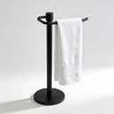 Upgraded Hand Towel Holder Stand Countertop Towel Rack Free Standing Towel Bar Hanger for Bathroom Kitchen Pro Max Matte Black