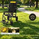 Transport Wheelchairs Lightweight Foldable Only 19lb,Transport Chair with Telescopic Handle,Adjustable Backrest Height,Honeycomb Rear Wheels,Bold Tube,Transport Chair for Seniors, Up to 220lbs