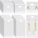 Tondiamo 200 Pcs White Velvet Plastic Earring Display Cards for Vendors 2'' x 2'' and 2'' x 4'' for Selling Earring Display Cards Holder Bulk for Ear Studs Jewelry Accessories