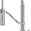KRAUS Torak Pull Down Kitchen Faucet in Spot-Free Stainless Steel with Commercial Style Spring Spout, 2 Function Sprayer, Pre-Attached Water Lines, and Mounting Hardware, KPF-2635SFS