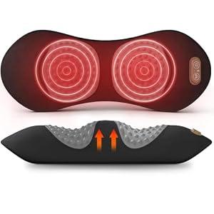 FSA Eligible HSA 3 in 1 Smooth Electric Spine Triple Fusion Massager, Lumbar Massager Support Pillow with Heat, Vibration &Airbag Traction, Triple Fusion Back Massager for Lower Back Pain Relief