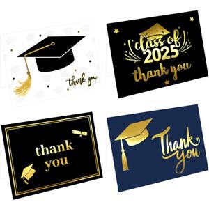 2025 Graduation Thank You Cards with Envelopes 24 Pack Gold Foil Notes Thank You Notes Congrats Grads Friends Family Party Supply End of School Year Thank You Cards 2025 Graduation Thank You Cards with Envelopes 24 Pack Gold Foil Notes Thank You Notes Congrats Grads Friends Family Party Supply End of School Year Thank You Cards
