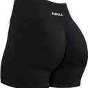 AUROLA Influence Workout Shorts for Women,2.5 3.5 4.5 5.5 6.5 No Roll Up Squat Proof Scrunch Seamless Compression Gym Short (Black, S)