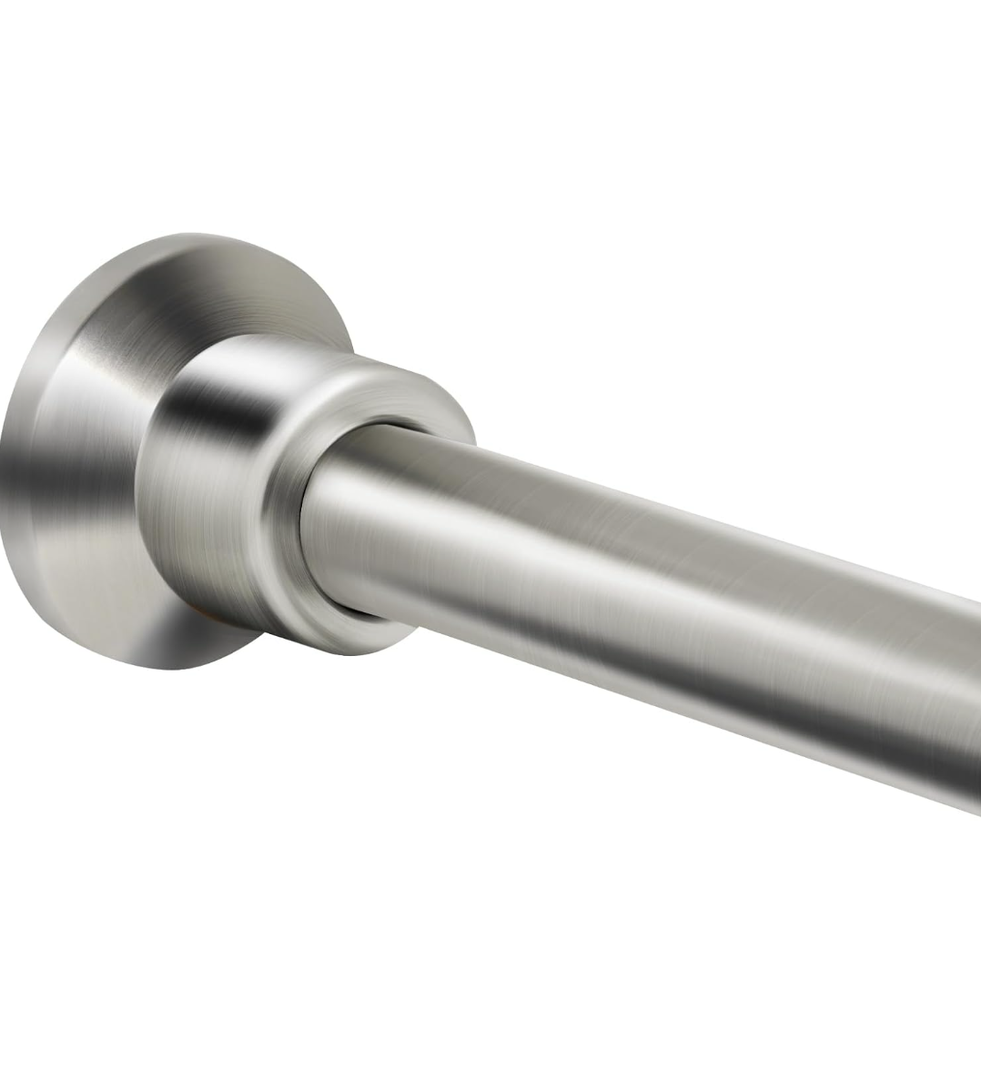 Chrsouly Tension Shower Curtain Rod, 1" Diameter 27"-73" Adjustable Shower Rod No Drill, Heavy Duty No Rust Shower Curtain Rods Spring Tension for Bathroom, Shower Stall, Nickel
