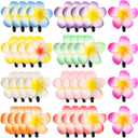 WILLBOND 36 Pieces Hawaiian Flower Hair Clips Plumeria Foam Hair Clips Artificial Frangipani Tropical Flower Hairpin for Bridal Wedding Luau Beach Tropical Vacation Party Decorations(7 cm/ 2.8 inch)